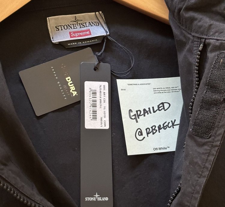 Supreme Stone Island Cotton Cordura Shell Jacket - Black