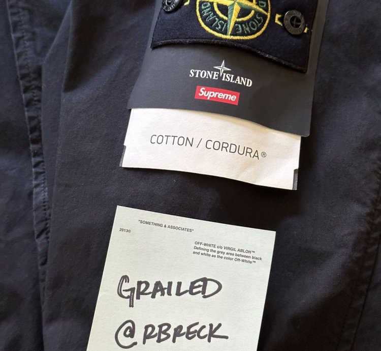 Supreme Stone Island Cotton Cordura Shell Jacket - Black
