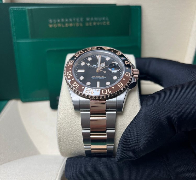 Rolex Gmt-master Ii Stainless Steel Rose Gold Black Brown Bezel- Rootbeer 126711chnr