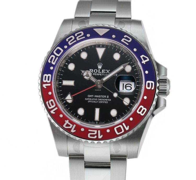 Rolex Gmt-master Ii Steel 40mm Pepsi Red Blue Bezel Oyster Bracelet