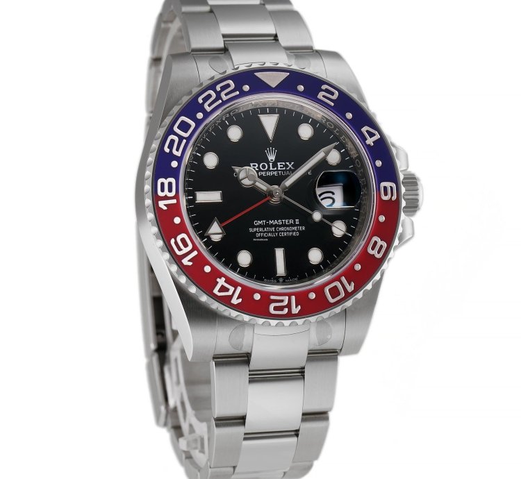 Rolex Gmt-master Ii Steel 40mm Pepsi Red Blue Bezel Oyster Bracelet