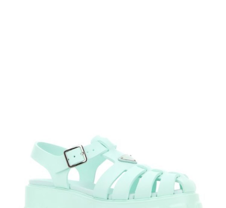 Sea Green Rubber Sandals