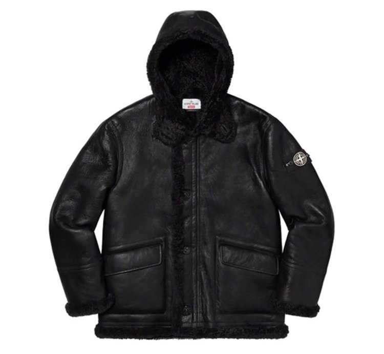 Supreme Stone Island Hand-painted Shearling Jacket Fw20