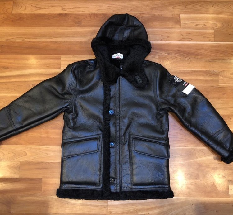 Supreme Stone Island Hand-painted Shearling Jacket Fw20