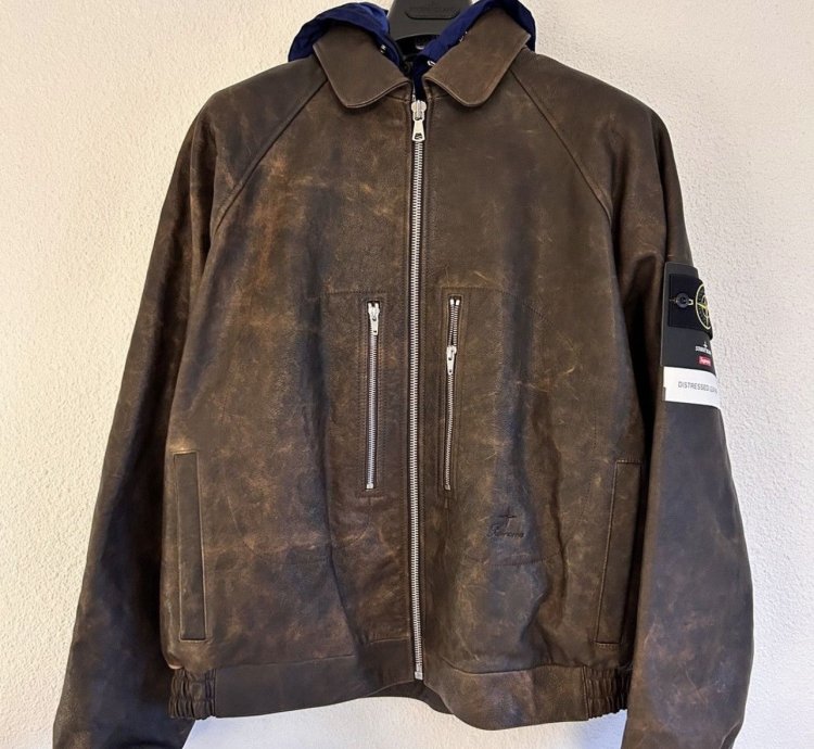 Supreme Stone Island Leather Jacket