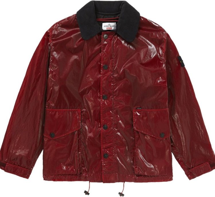 Supreme Stone Island New Silk Light Red Jacket