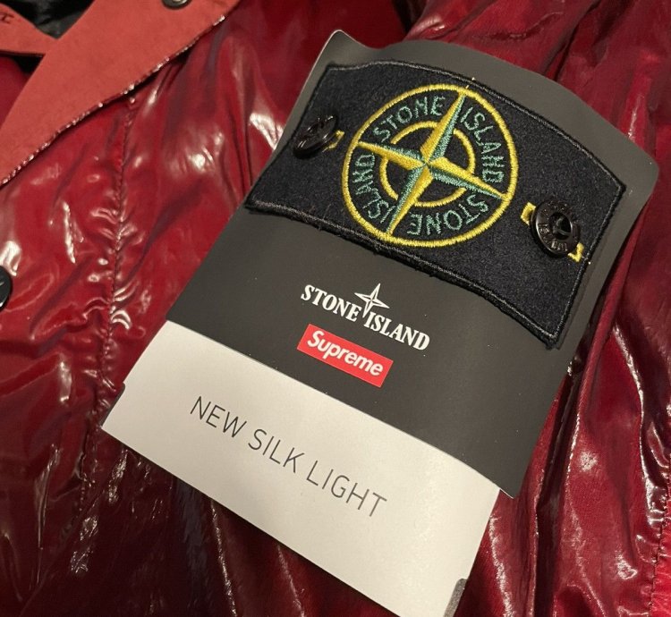 Supreme Stone Island New Silk Light Red Jacket
