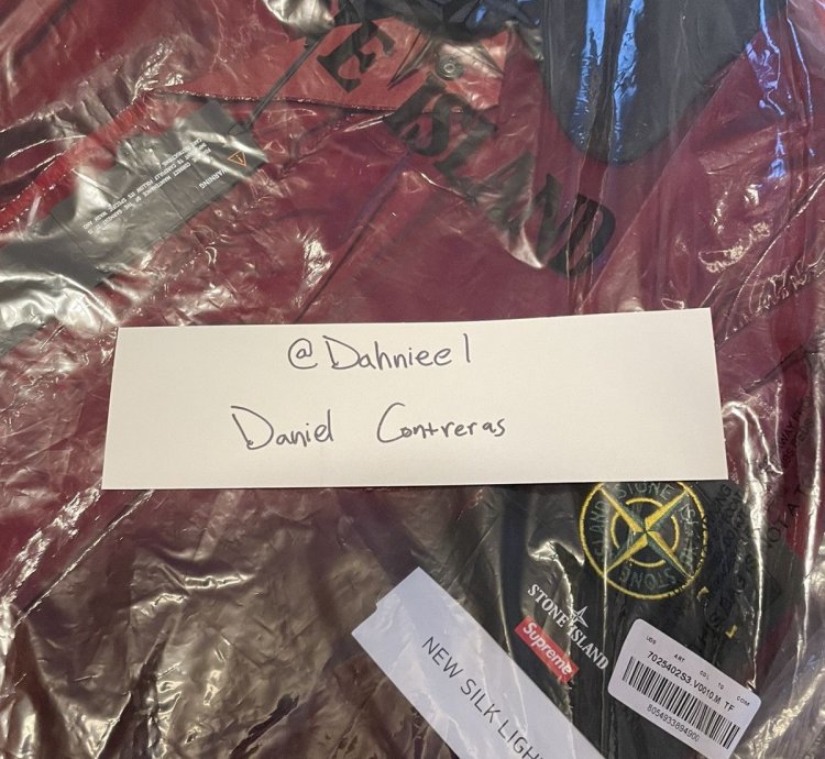 Supreme Stone Island New Silk Light Red Jacket