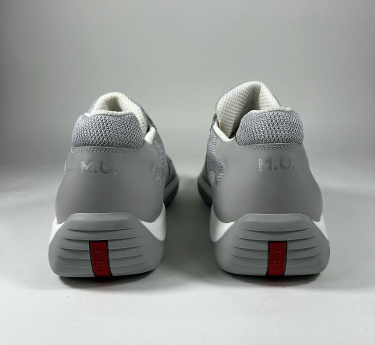 Size 13 - Prada American Cup Grey Leather Technical Fabric