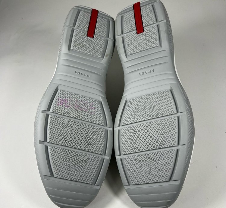 Size 13 - Prada American Cup Grey Leather Technical Fabric