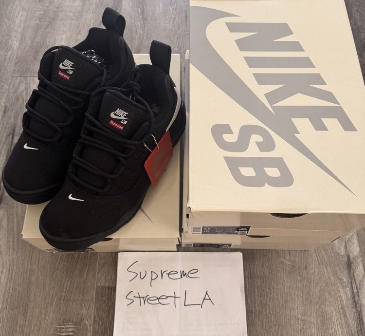Size 8 5 Nike Sb Supreme Darwin Low Black