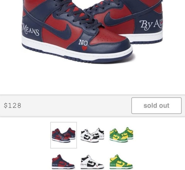 Size 9 Supreme Nike Sb Dunk High
