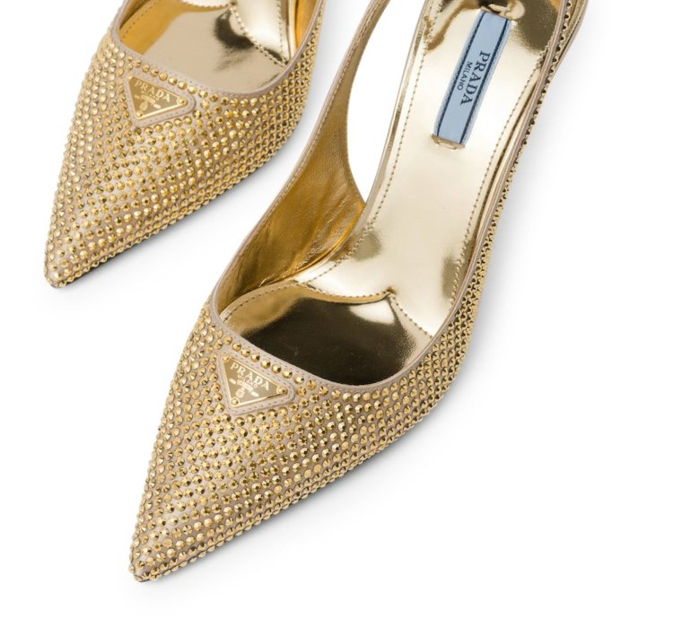 Slingback Collet In Satin With Crystals