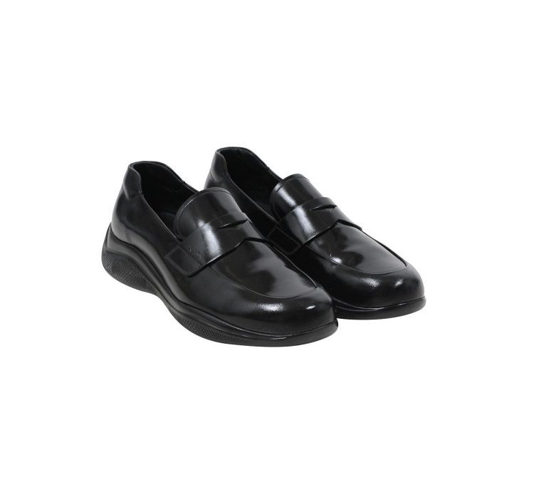 Spazzolato Rois Penny Loafers Black Leather