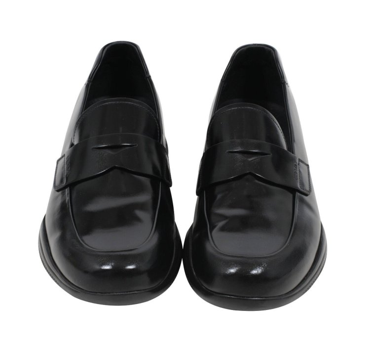 Spazzolato Rois Penny Loafers Black Leather
