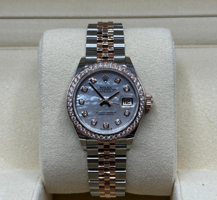 Rolex Lady-datejust 2024 Lady-datejust Steel And Rose Gold 28mm Factory Mop Diamond Dial Full Set 279381rbr