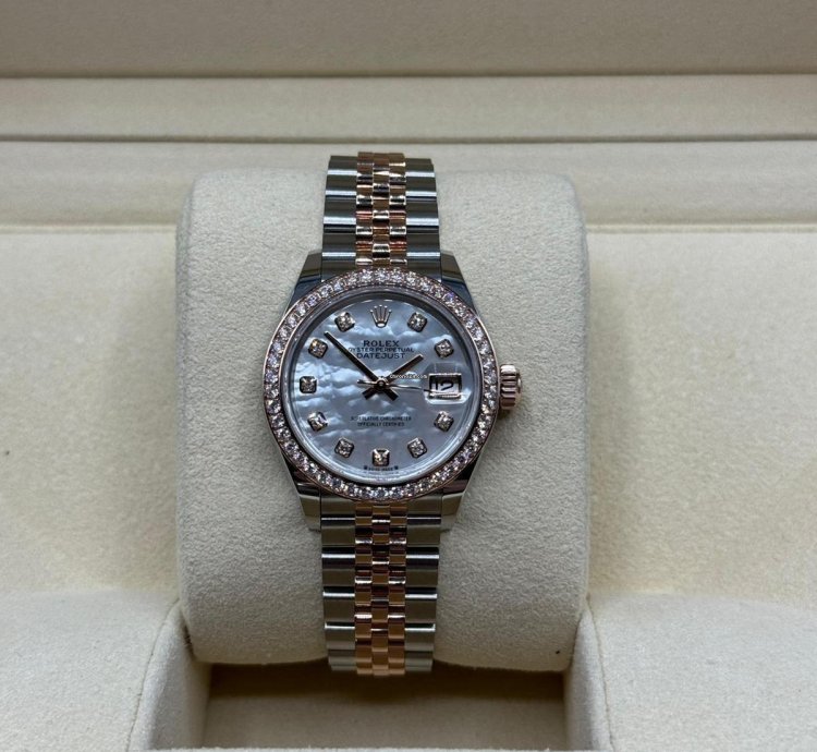Rolex Lady-datejust 2024 Lady-datejust Steel And Rose Gold 28mm Factory Mop Diamond Dial Full Set 279381rbr
