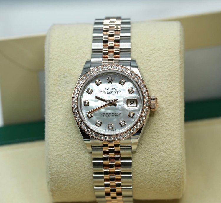 Rolex Lady-datejust 2024 Steel Gold Lady-datejust 28 Original Mop Dial And Bezel Unworn Box Papers 279381rbr