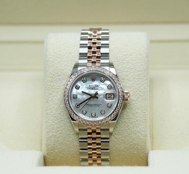 Rolex Lady-datejust 2024 Steel Gold Lady-datejust 28 Original Mop Dial And Bezel Unworn Box Papers 279381rbr