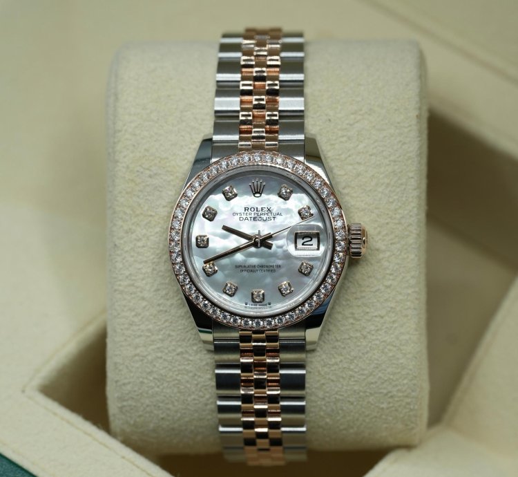 Rolex Lady-datejust 2024 Steel Gold Lady-datejust 28 Original Mop Dial And Bezel Unworn Box Papers 279381rbr