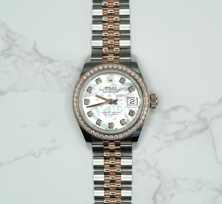 Rolex Lady-datejust 2024 Steel Gold Lady-datejust 28 Original Mop Dial And Bezel Unworn Box Papers 279381rbr