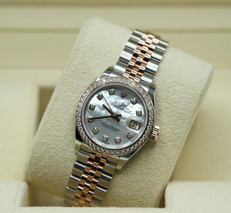 Rolex Lady-datejust 2024 Steel Gold Lady-datejust 28 Original Mop Dial And Bezel Unworn Box Papers 279381rbr