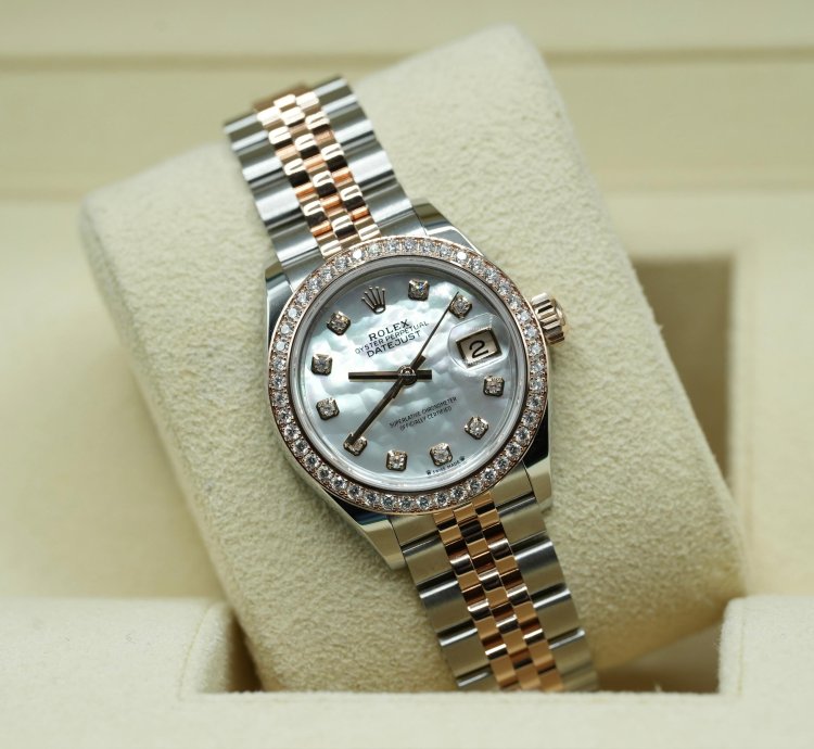 Rolex Lady-datejust 2024 Steel Gold Lady-datejust 28 Original Mop Dial And Bezel Unworn Box Papers 279381rbr