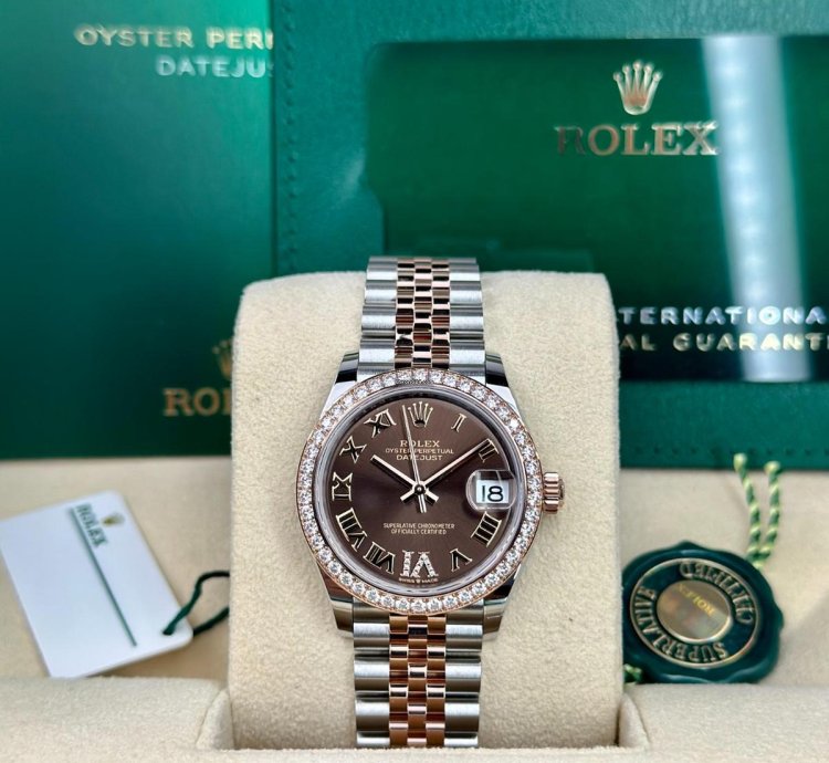 Rolex Lady-datejust 278381rbr Lady-datejust Two-tone Rose Gold Ss Chocolate Diamond 6 Dial 31mm