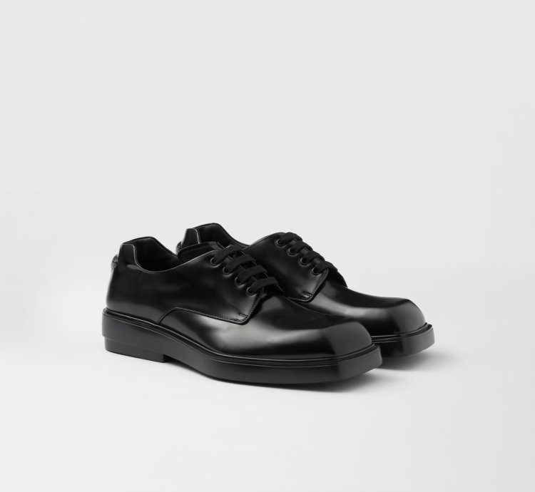 Ss24 Brushed Leather Derby Shoes prada Size 8