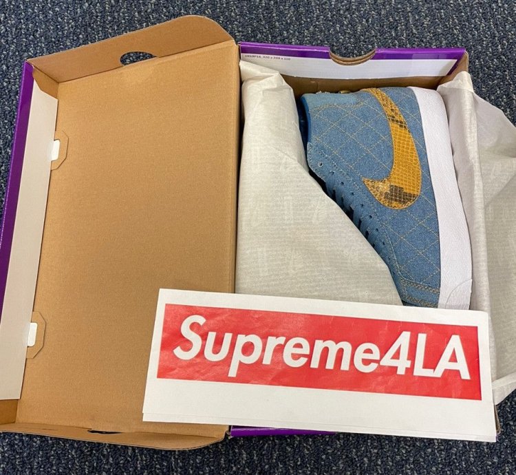 Supreme 22fw Nike Sb Blazer Mid Denim Size 8 In Hand