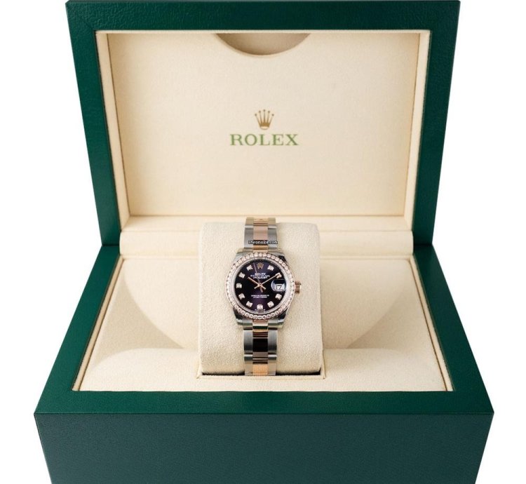Rolex Lady-datejust 279381rbr Steel 18k Rose Gold Purple Diamond Dial 28 Mm