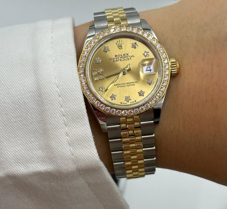 Rolex Lady-datejust 279383rbr Champagne Star Diamond Dial Jubilee