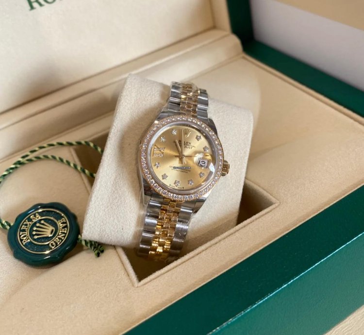 Rolex Lady-datejust 279383rbr Ix Champagne Diamond Dial Jubilee