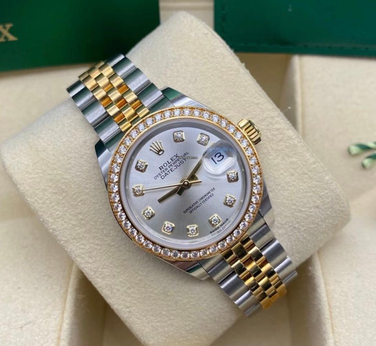 Rolex Lady-datejust 279383rbr Silver Diamond Dial Jubilee