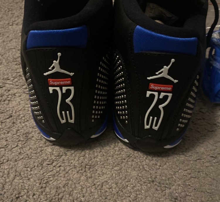 Supreme Air Jordan 14 Retro Black Varsity Royal