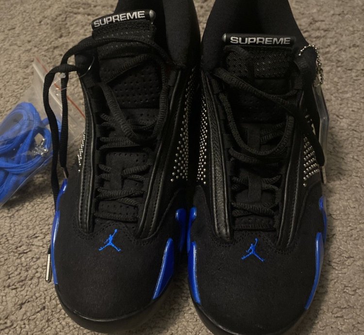 Supreme Air Jordan 14 Retro Black Varsity Royal