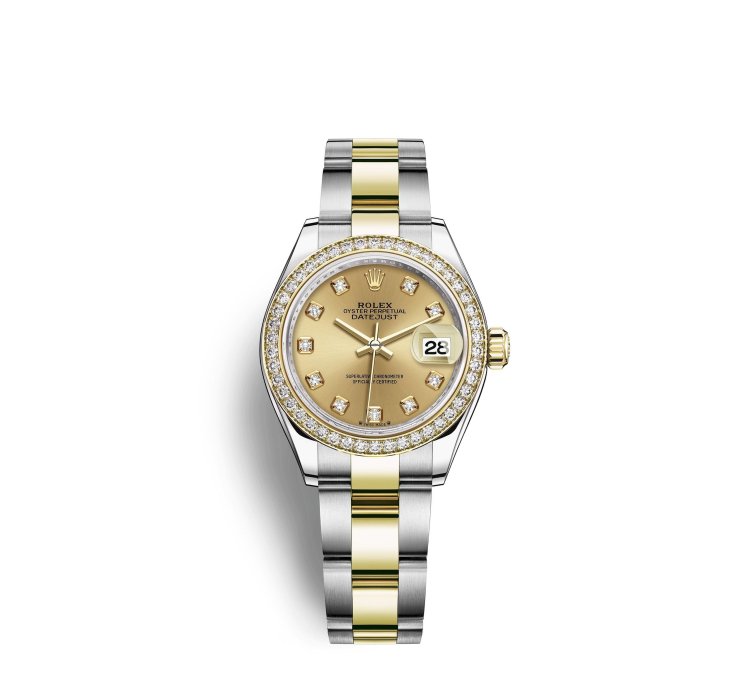 Rolex Lady-datejust 279383rbr Yellow Gold Champagne Diamond Oyster