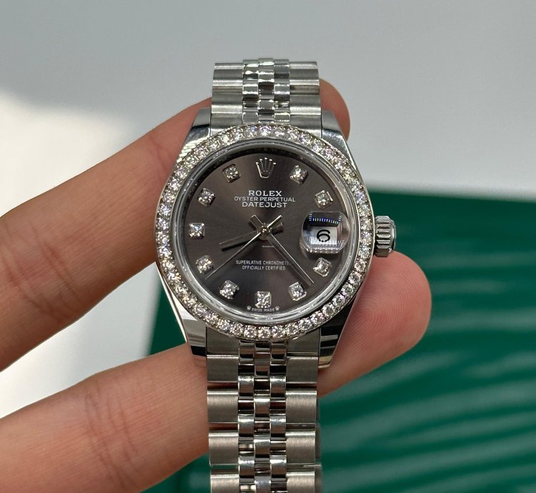 Rolex Lady-datejust 279384rbr Dark Grey Diamond Dial Jubilee