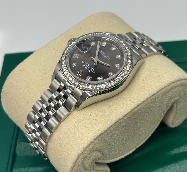 Rolex Lady-datejust 279384rbr Dark Grey Diamond Dial Jubilee