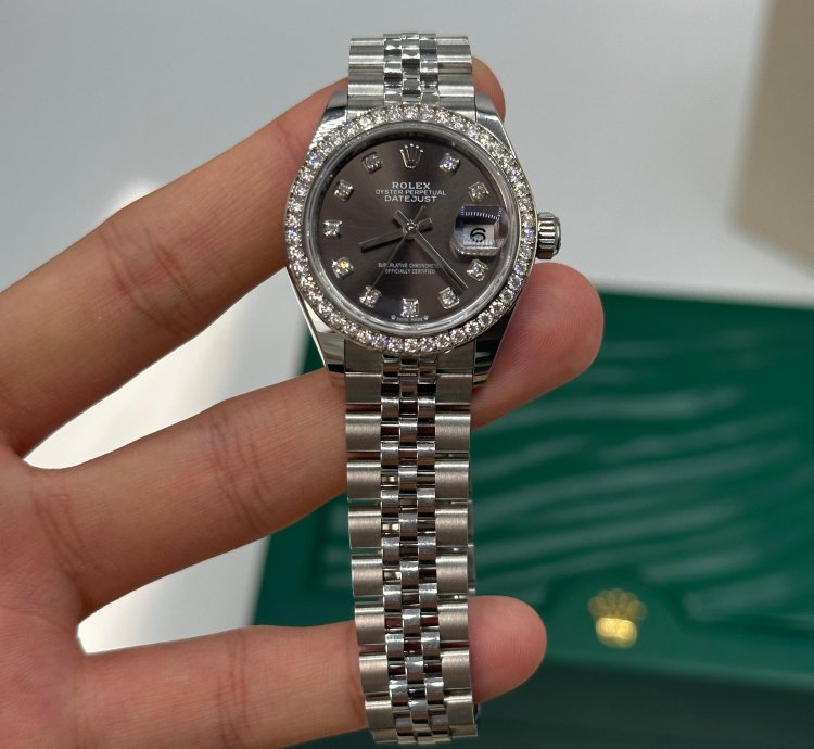 Rolex Lady-datejust 279384rbr Dark Grey Diamond Dial Jubilee