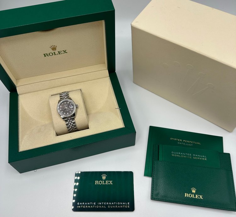 Rolex Lady-datejust 279384rbr Dark Grey Diamond Dial Jubilee