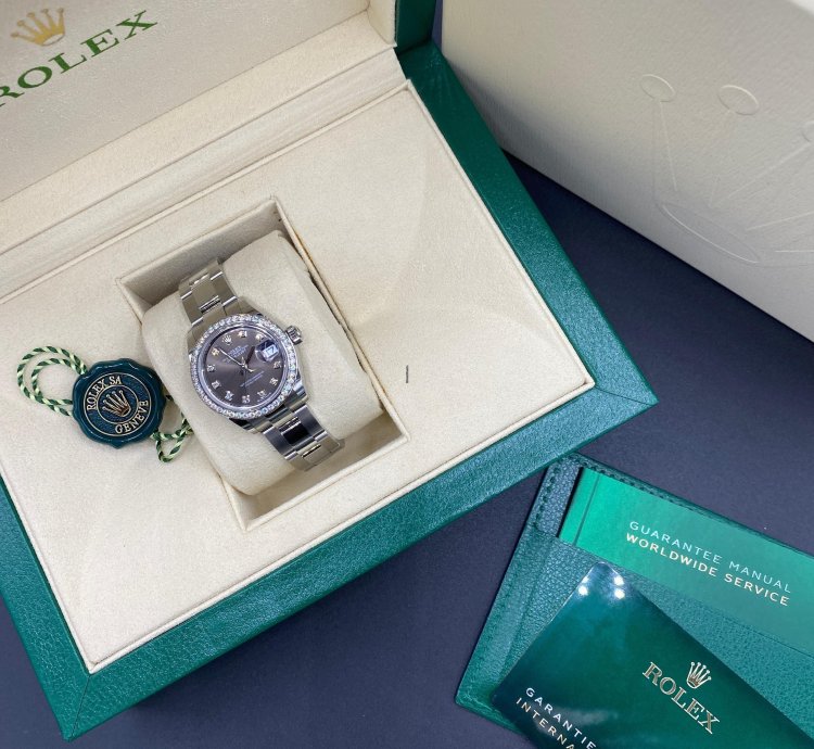 Rolex Lady-datejust 279384rbr Dark Grey Diamond Dial Oyster