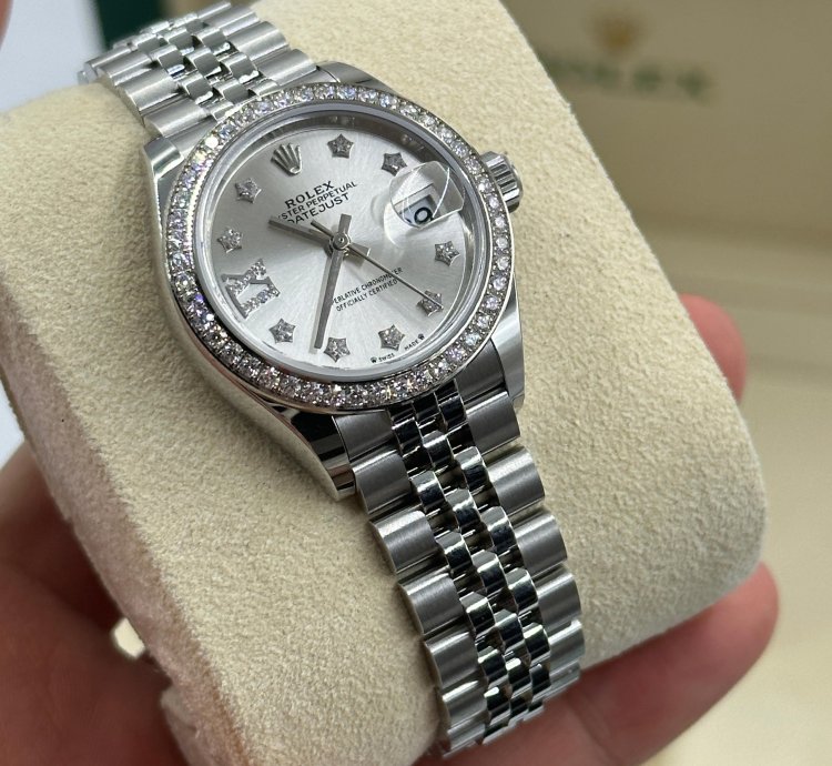 Rolex Lady-datejust 279384rbr Ix Silver Diamond Dial Jub