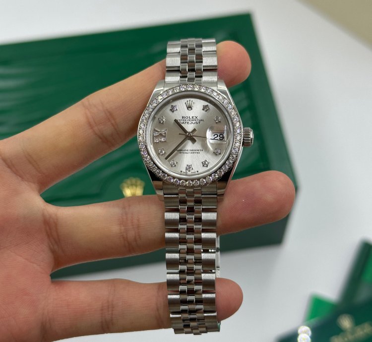 Rolex Lady-datejust 279384rbr Ix Silver Diamond Dial Jub