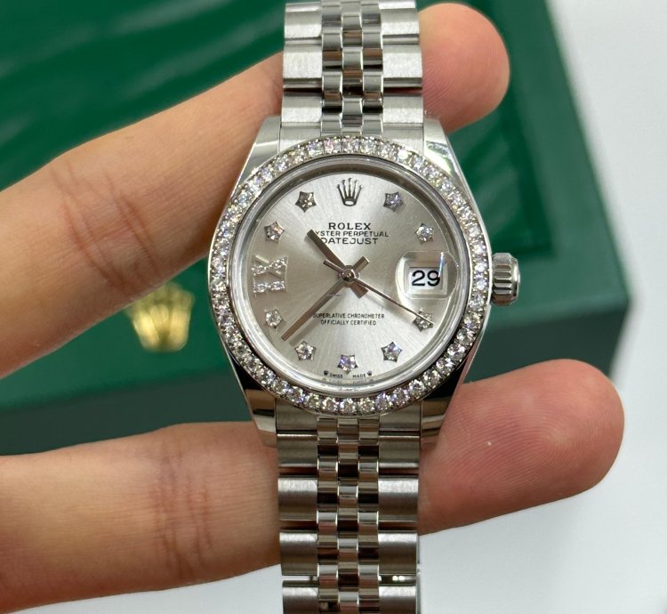 Rolex Lady-datejust 279384rbr Ix Silver Diamond Dial Jub
