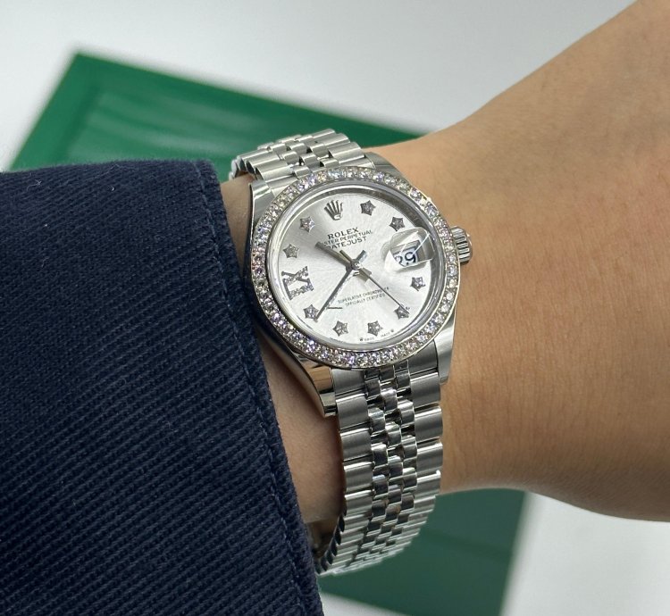Rolex Lady-datejust 279384rbr Ix Silver Diamond Dial Jub