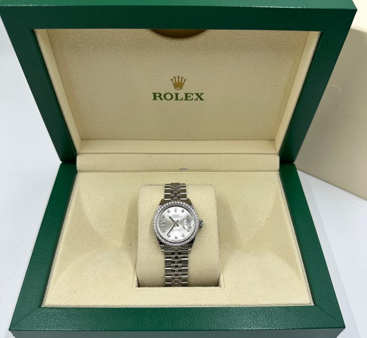 Rolex Lady-datejust 279384rbr Ix Silver Diamond Dial Jub