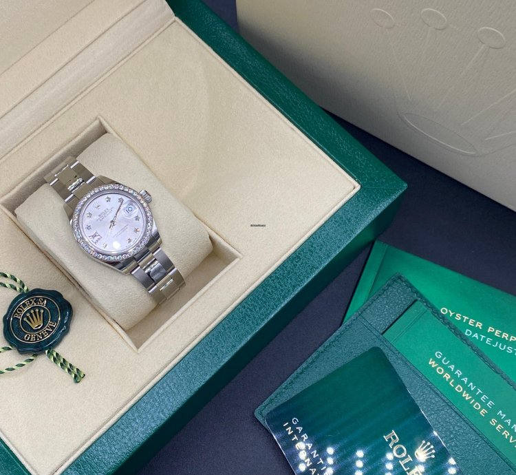 Rolex Lady-datejust 279384rbr Ix Silver Diamond Dial Oyster