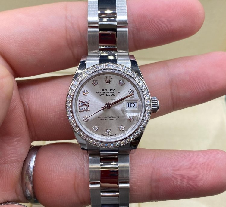 Rolex Lady-datejust 279384rbr Ix Silver Diamond Dial Oyster