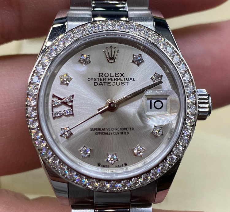 Rolex Lady-datejust 279384rbr Ix Silver Diamond Dial Oyster